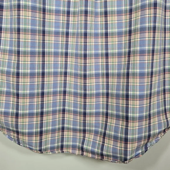 Ralph Lauren Men’s Light Blue‎ Plaid Short Sleeve Button Down Shirt Size Large - Picture 7 of 10